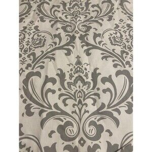 Carousel Designs 2 Curtain Panels 105” Gray White Damask Lined Custom USA